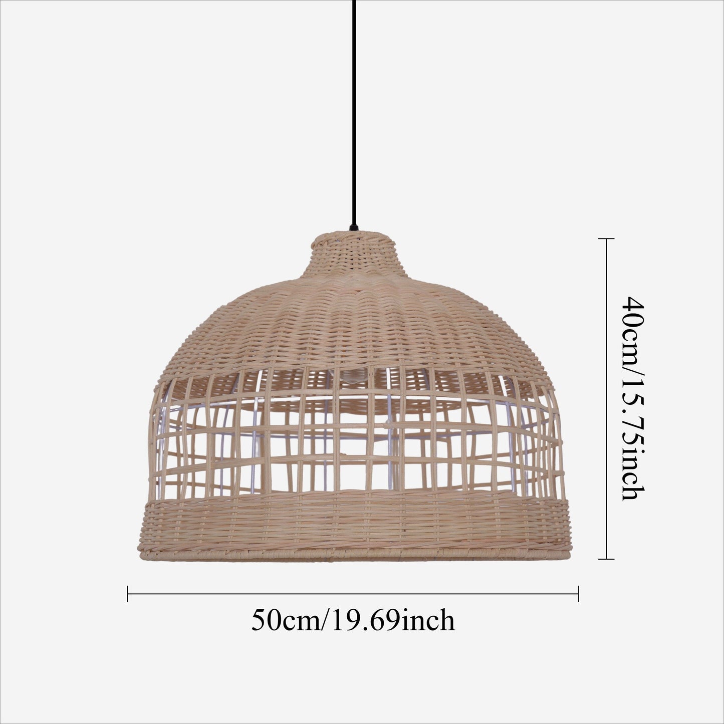 Living Nest UK Elegant Openwork Rattan Pendant Light with Lattice-Cut Design Living Nest UK