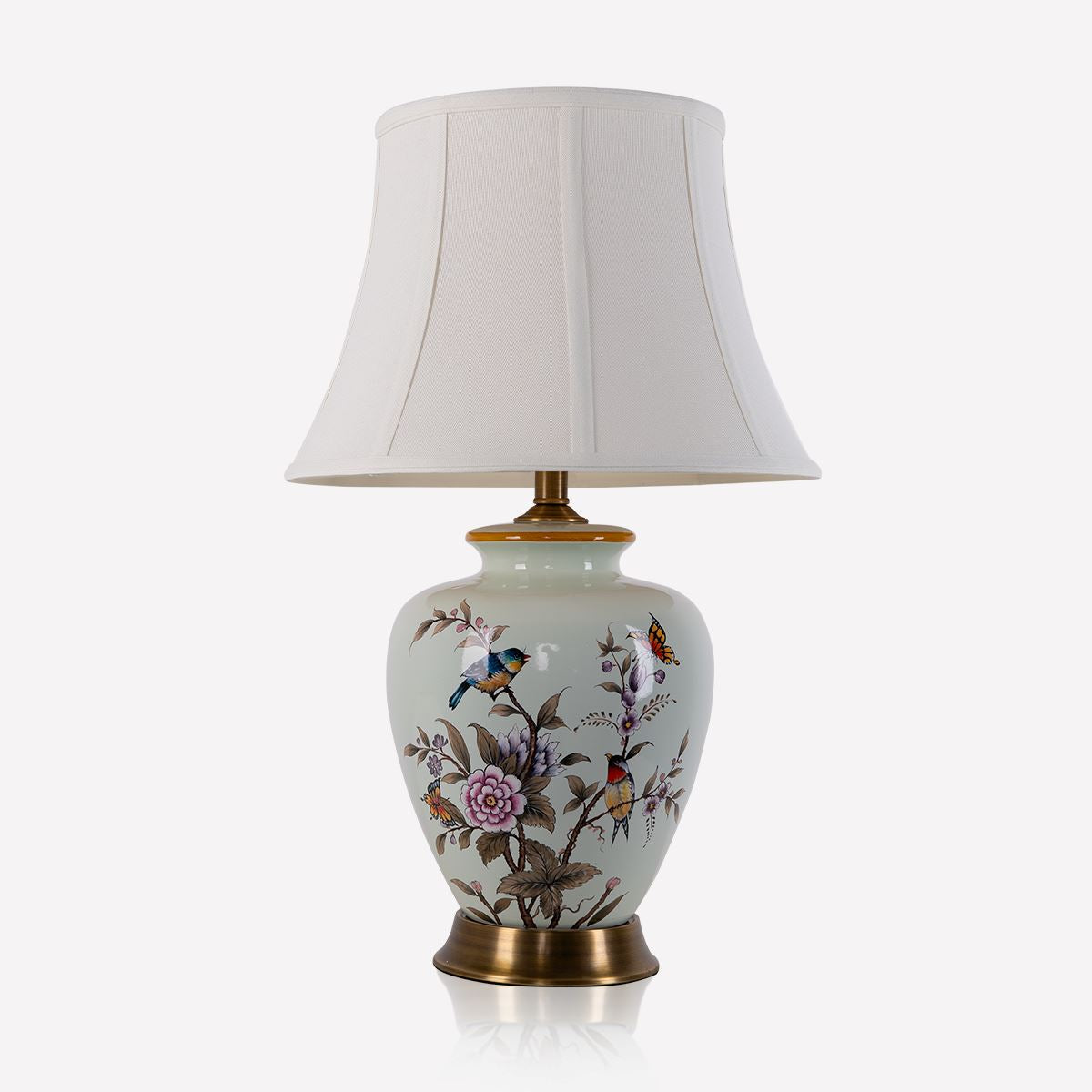 Living Nest UK Vintage Ceramic Floral Table Lamp with Copper Base for Bedside and Table Lighting Living Nest UK