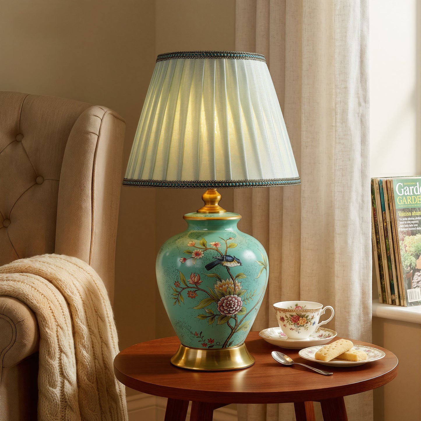 Chinoiserie Hand-Painted Ceramic Table Lamp Collection