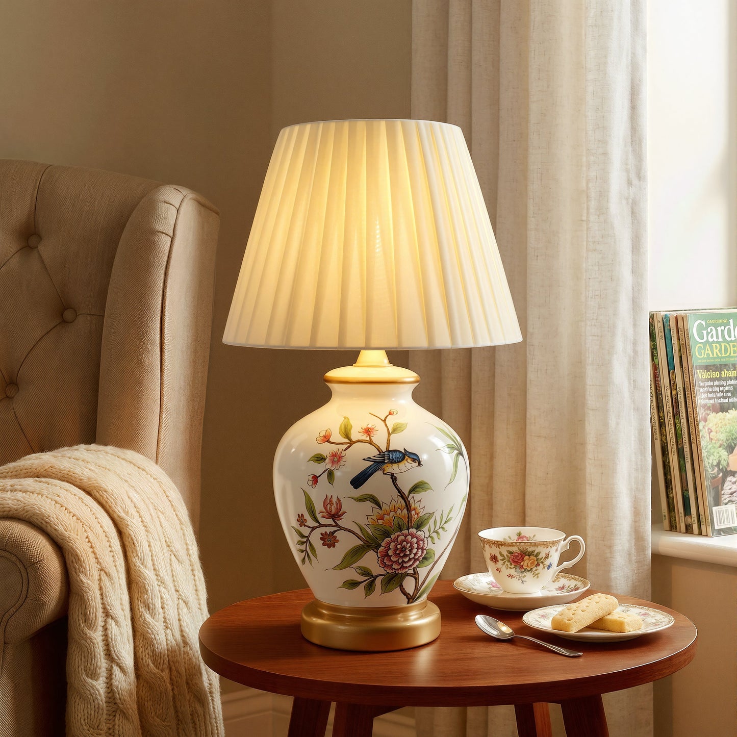 Chinoiserie Hand-Painted Ceramic Table Lamp Collection