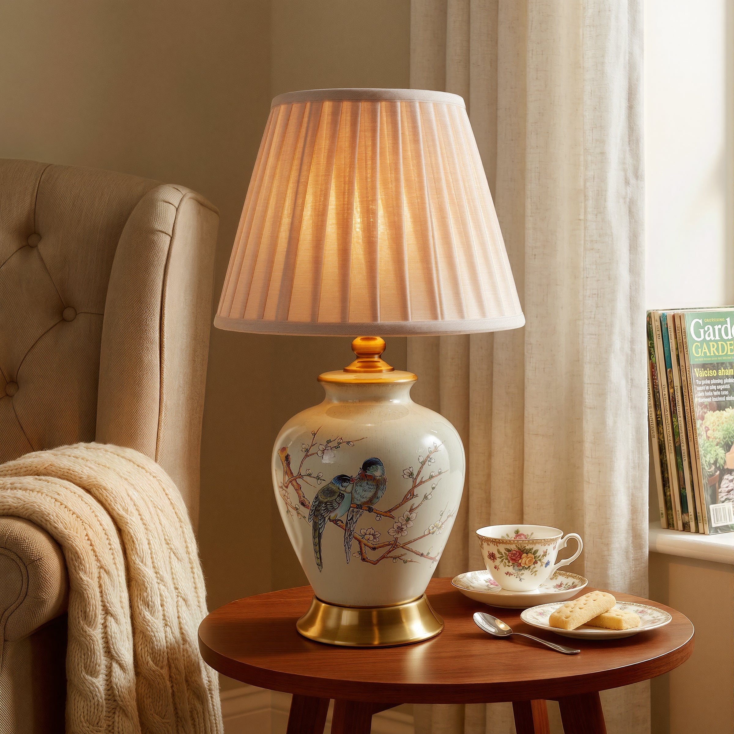 Chinoiserie Hand-Painted Ceramic Table Lamp Collection