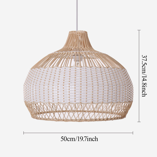 Size chart for LI460271 Dewlight-Handwoven Half White Rattan Pendant Light Kitchen Island pendant