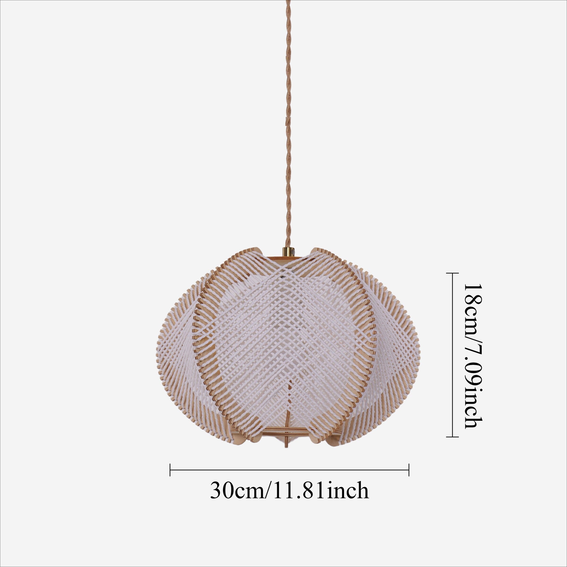 Living Nest UK Rustic Elegance with Paper Rope and Wood Pendant Light Living Nest UK