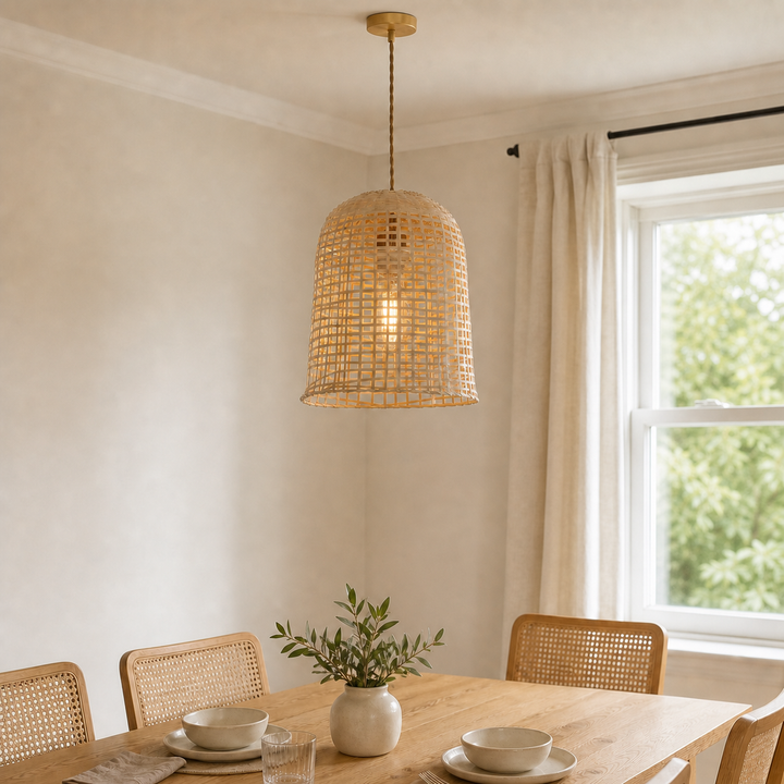 Cella-Eco-Friendly Natural Woven Bamboo Pendant Light for Cozy Ambiance