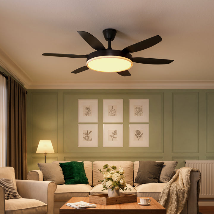 Black 56inch Ceiling Fan Light with Remote