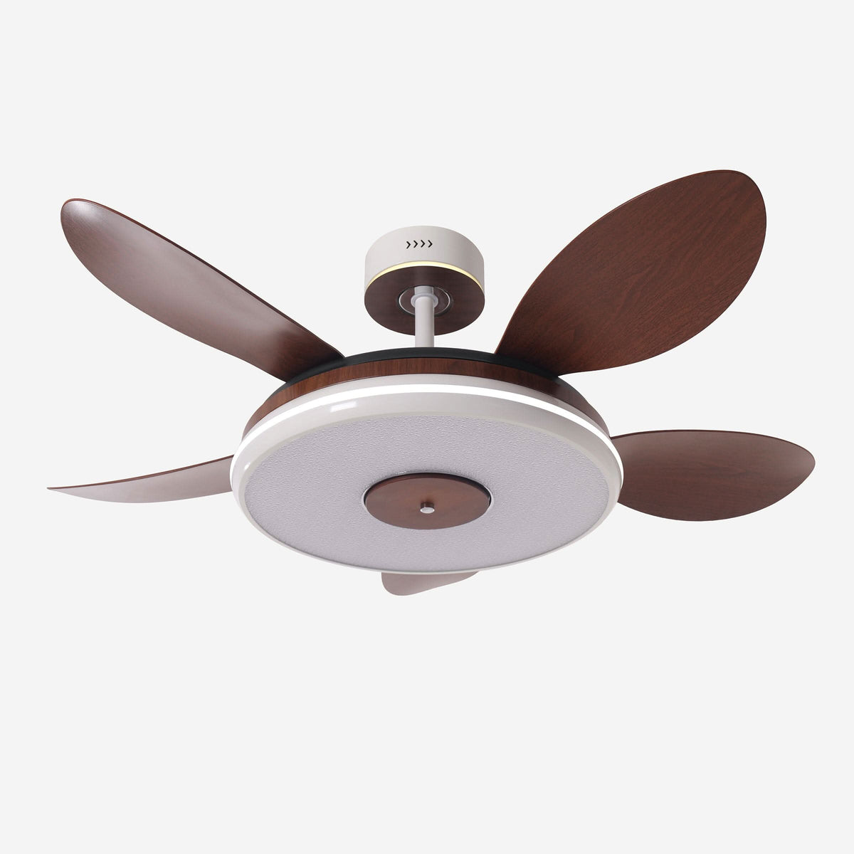48 inch ceiling fan with dimmable LED light with a compact motor and blade detail