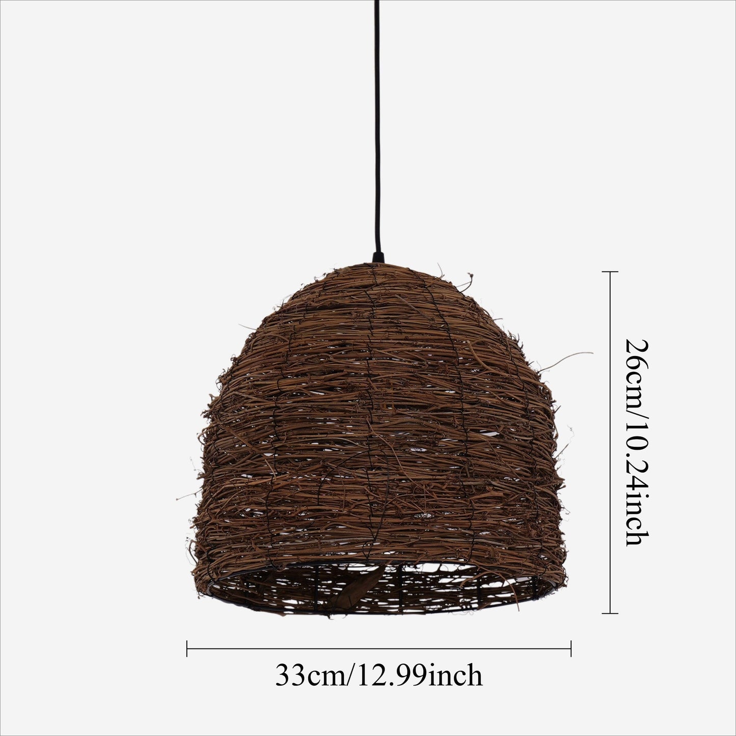 Living Nest UK Rustic Woven Rattan Dome Pendant Light for Cozy Interiors Living Nest UK