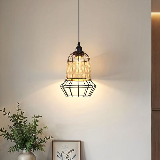 Living Nest UK Basket-Inspired Bar Pendant Light Natural Rattan Pendant Lighting Living Nest UK