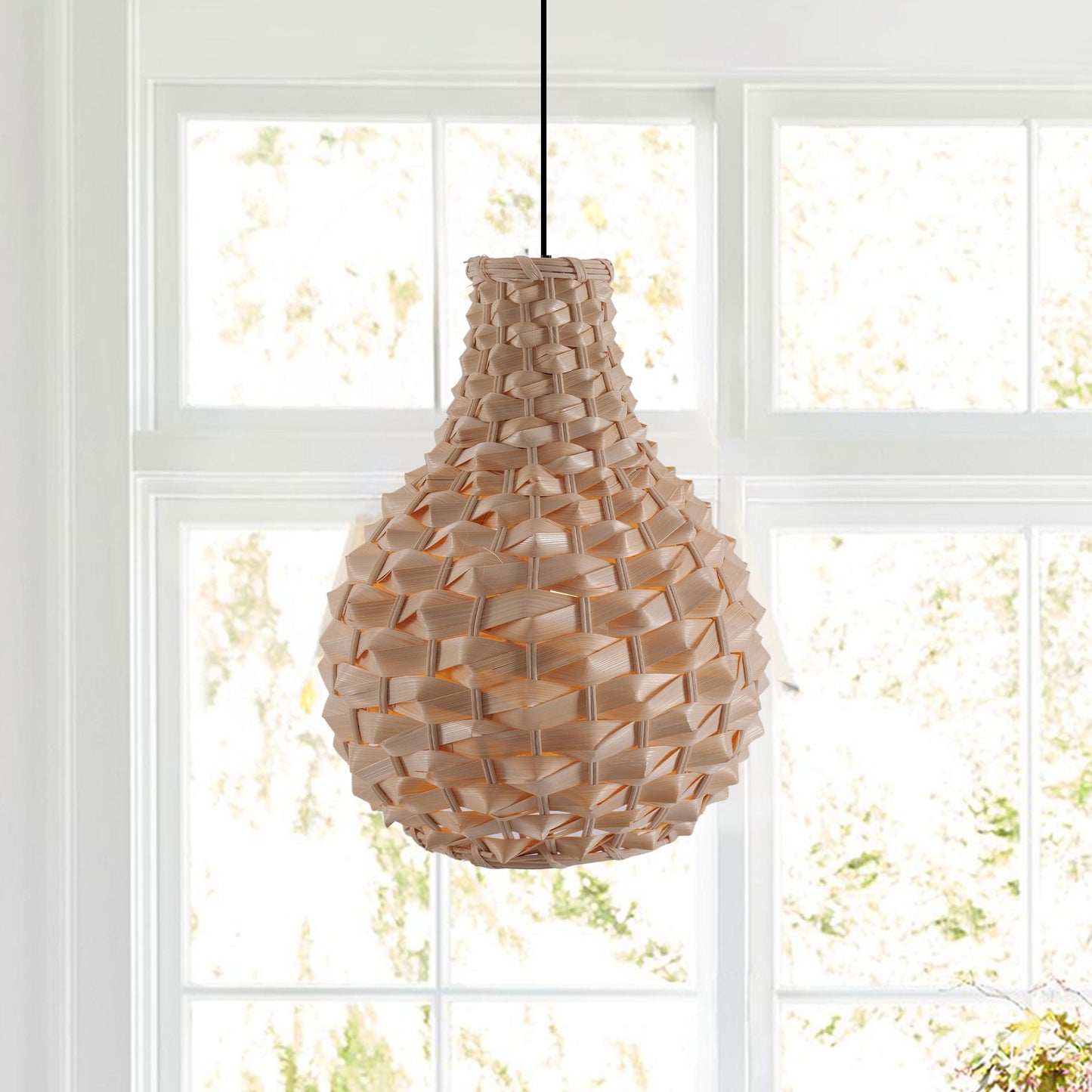 Living Nest UK Bamboo Hand-Weaving Pendant Light Natural Art Lighting Fixture Living Nest UK