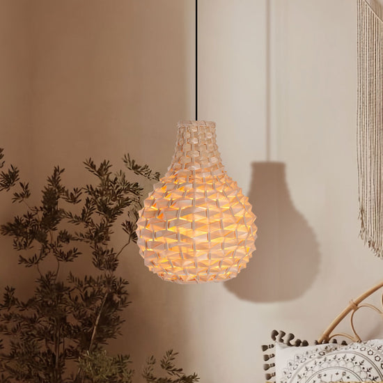 Living Nest UK Bamboo Hand-Weaving Pendant Light Natural Art Lighting Fixture Living Nest UK