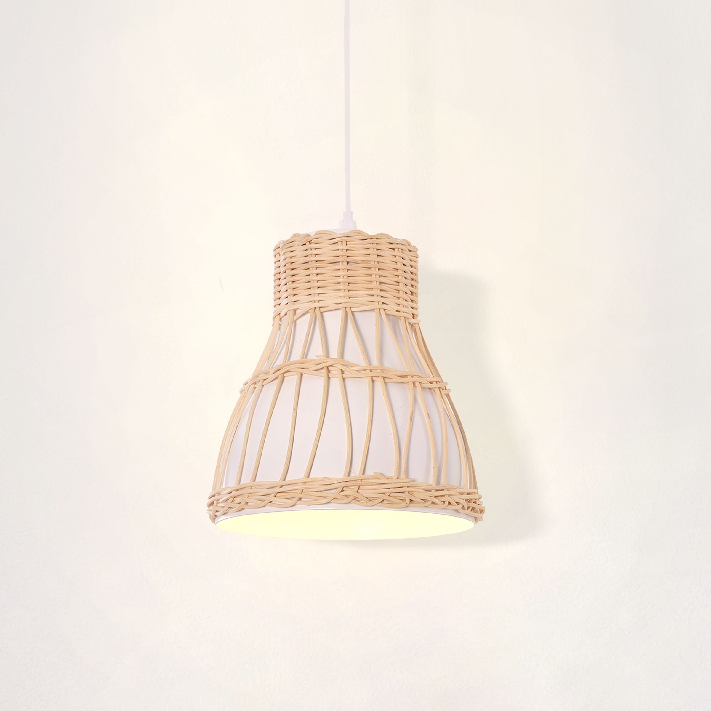 Lightsin Modern Rattan Pendant Light Available in Grey, Pink, and White Lightsin UK 