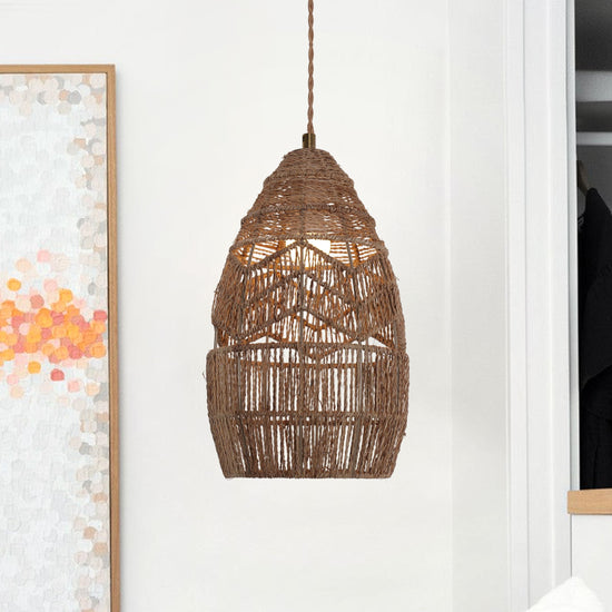 Living Nest UK Handwoven Rattan Bell Pendant Light for Dining Room Decor Living Nest UK In Stock