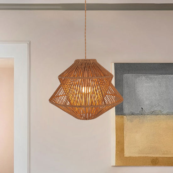 Living Nest UK Rustic Paper Rope Iron Pendant Light Living Nest UK