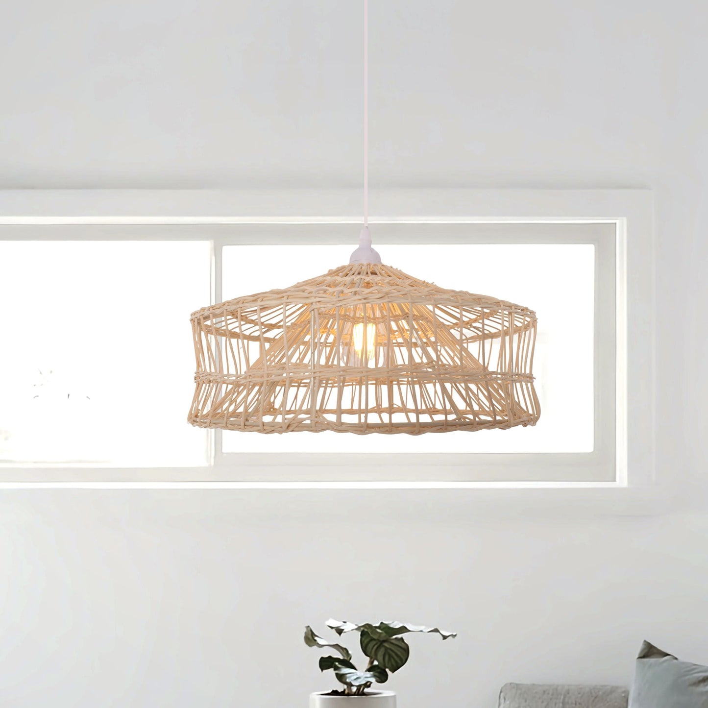 Lightsin NestLine Handwoven Shallow Pendant Lamp Lightsin UK 