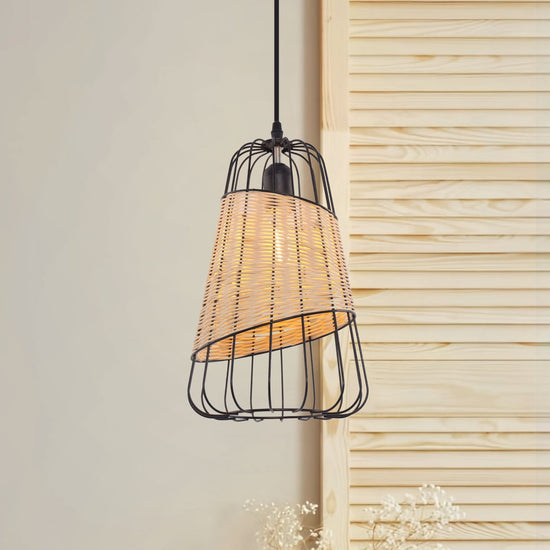 Living Nest UK Lantern-Inspired Rattan Ceiling Light for Cozy Natural Elegance Living Nest UK