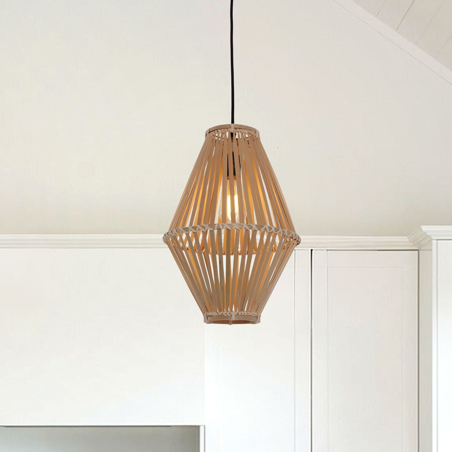 Living Nest UK Sustainable Geometric Bamboo Pendant Light Living Nest UK