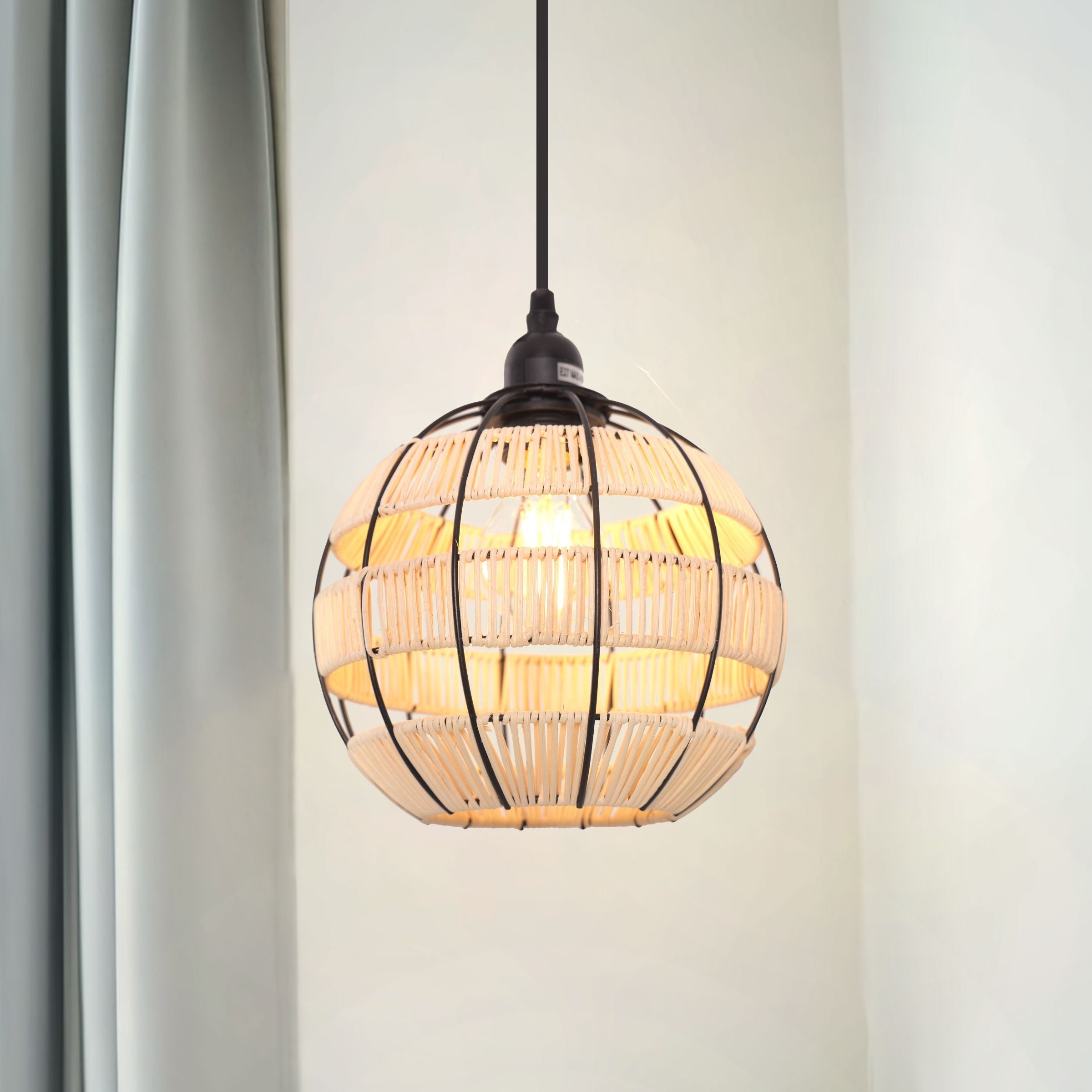 Living Nest UK Woven Sphere Pendant Light for Cozy Natural Elegance Living Nest UK
