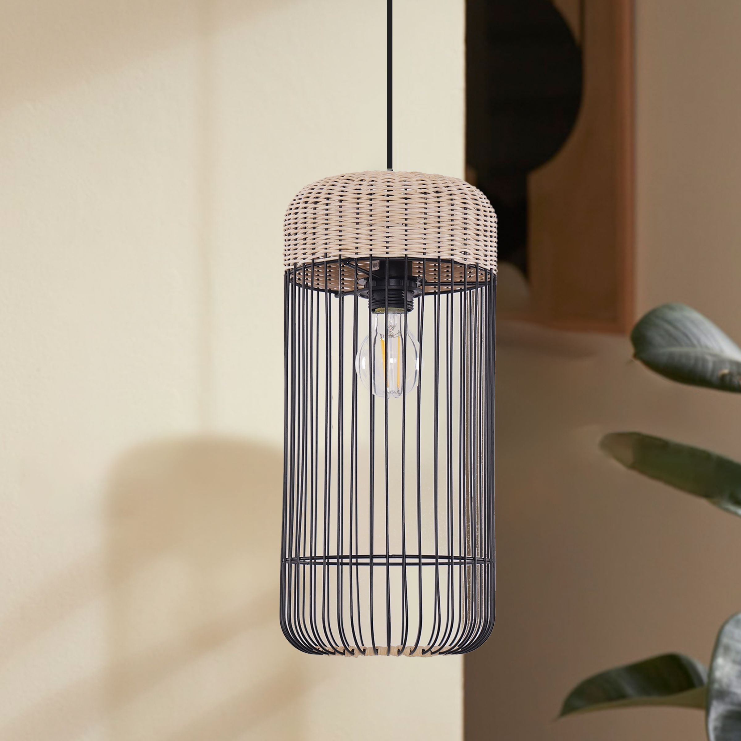 Lightsin Woven Rattan Cylinder Pendant Light for Warm and Inviting Spaces Lightsin UK 