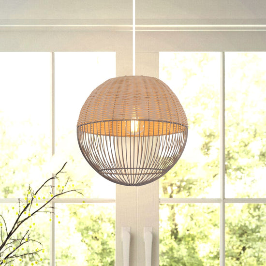 Lightsin Chic Rattan and Metal Pendant Light for Kitchen Lightsin UK 