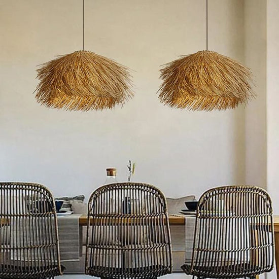 Lightsin Straw Stack Shaped Rattan Woven Pendant Light Lightsin UK 