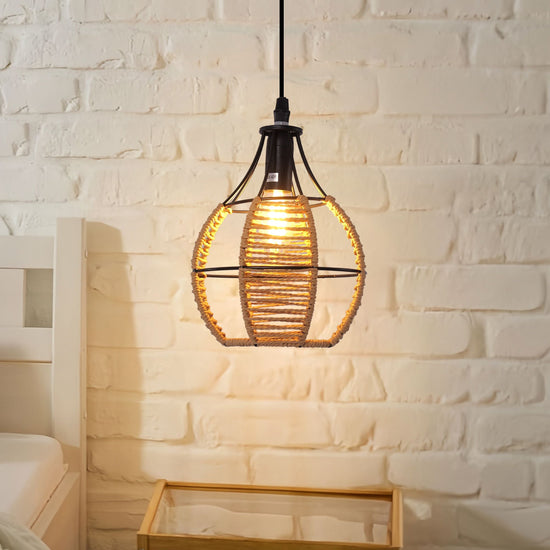 Living Nest UK Woven Paper Rope Pendant Light for Cozy Elegance and Timeless Charm Living Nest UK