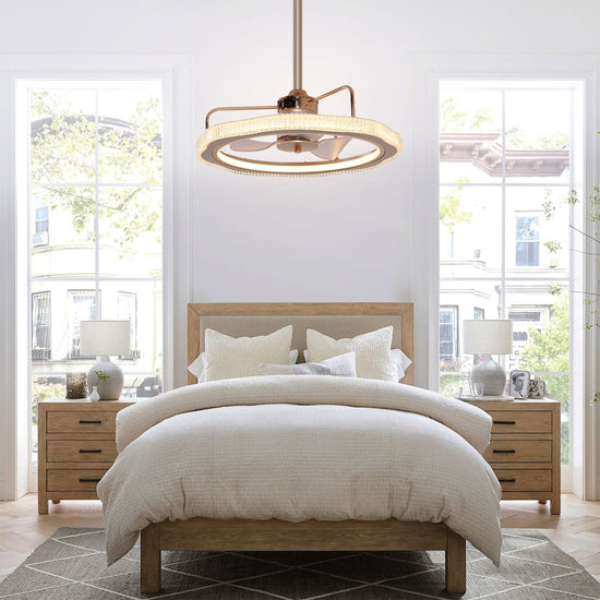 Living Nest UK Modern Reversible 3-Blades Metal Ceiling Fan with LED Light Living Nest UK