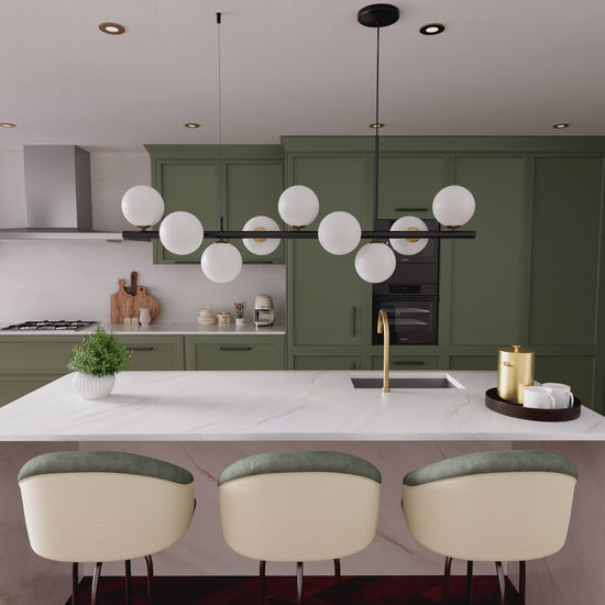 Cumulus - Modern Metal Chandelier with LED White Shade